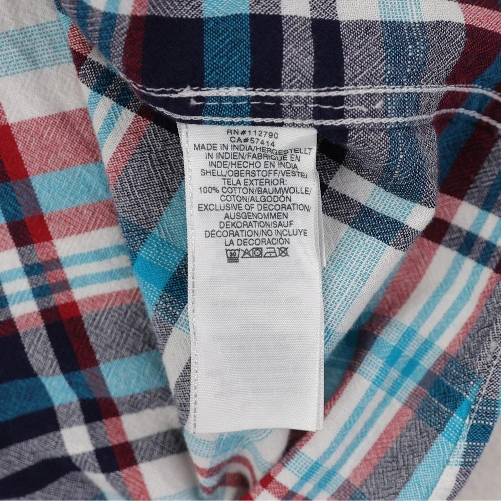 True Religion LS Utility Shirt Mens Large Multicolor Plaid Western Cotton